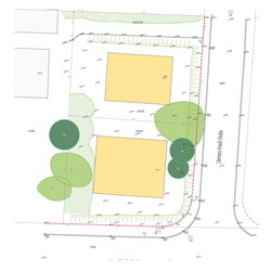 Bestandsplan / Lageplan Bestandsplan mit Kataster, Gebäuden, Straßen und Höhenpunkten