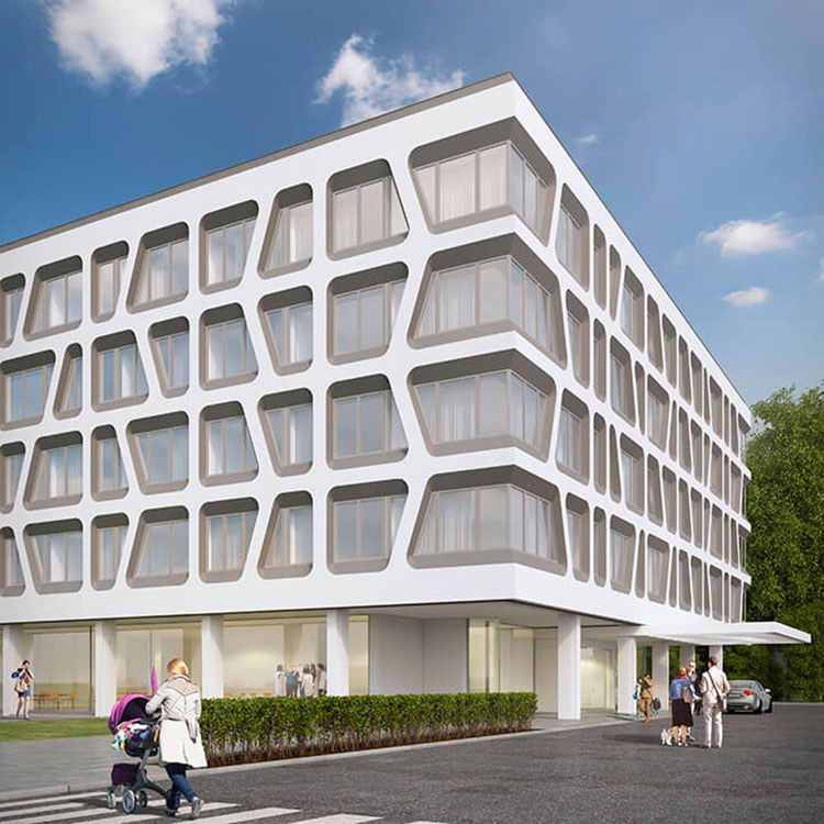 Grundriss Dachgeschoss Grundrissplan mit Wänden, Fenstern, Türen und Höhekoten