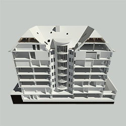 Grundriss Dachgeschoss Grundrissplan mit Wänden, Fenstern, Türen und Höhekoten