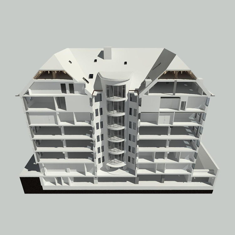 Grundriss Dachgeschoss Grundrissplan mit Wänden, Fenstern, Türen und Höhekoten